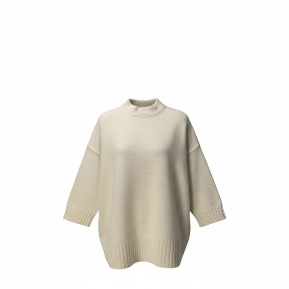 Free People Sweaters - Free People Peaches Tunic Sweater Cream Oversized Slouchy Boho Pullover